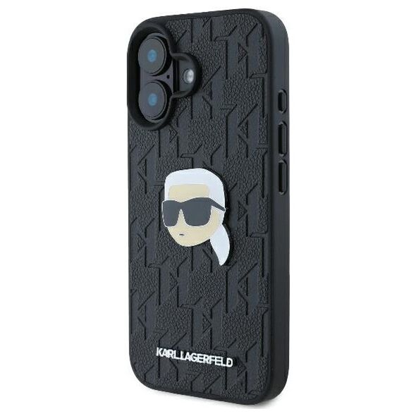 Karl Lagerfeld case for iPhone 16 6,1&quot; KLHCP16SPGKLKIPK black Hard Monogram Karl Head Pin 3666339329549