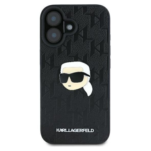 Karl Lagerfeld case for iPhone 16 6,1&quot; KLHCP16SPGKLKIPK black Hard Monogram Karl Head Pin 3666339329549