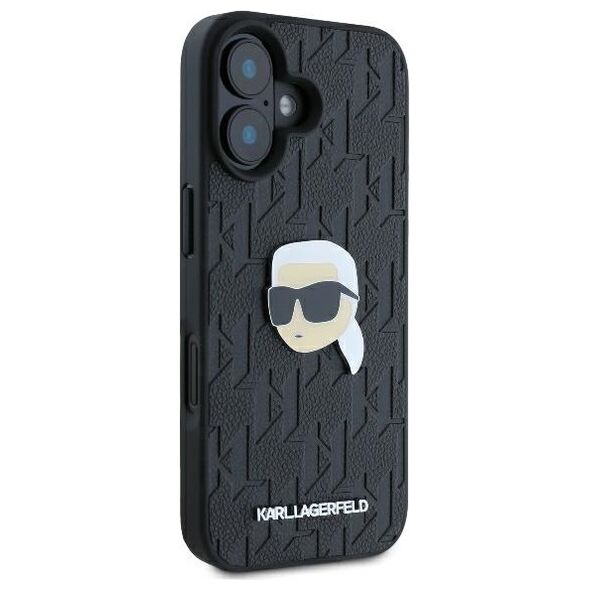 Karl Lagerfeld case for iPhone 16 6,1&quot; KLHCP16SPGKLKIPK black Hard Monogram Karl Head Pin 3666339329549