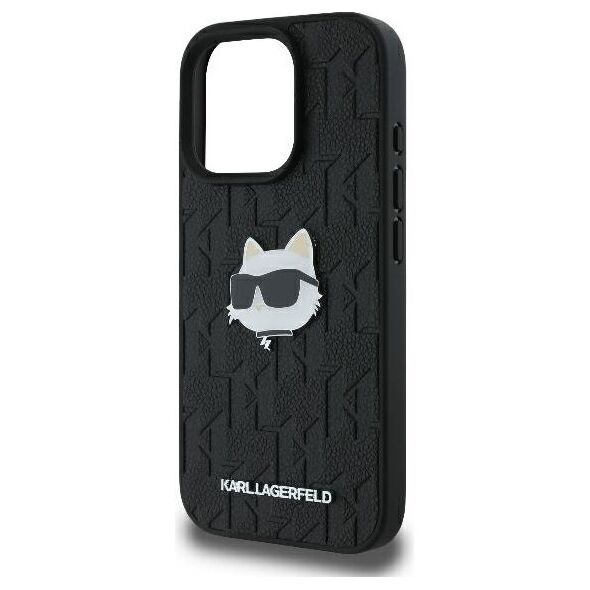 Karl Lagerfeld case for iPhone 16 Pro Max 6,9&quot; KLHCP16XPGKLCHPK black Hard Monogram Choupette Head Pin 3666339329754