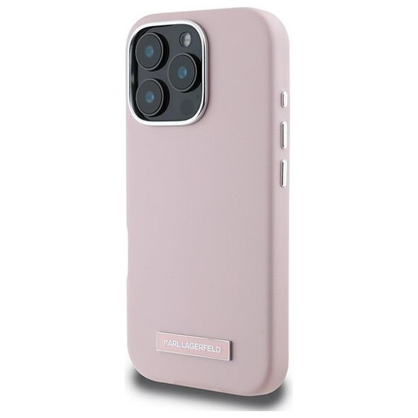 Karl Lagerfeld case for iPhone 16 Pro 6,3&quot; KLHMP16LPGMSRPP pink Hard FW Metal Plate MagSafe 3666339319021