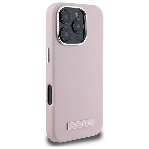 Karl Lagerfeld case for iPhone 16 Pro 6,3&quot; KLHMP16LPGMSRPP pink Hard FW Metal Plate MagSafe 3666339319021