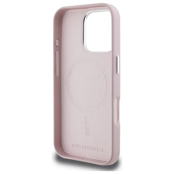 Karl Lagerfeld case for iPhone 16 Pro 6,3&quot; KLHMP16LPGMSRPP pink Hard FW Metal Plate MagSafe 3666339319021