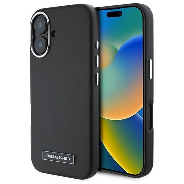 Karl Lagerfeld case for iPhone 16 Plus 6,7&quot; KLHMP16MPGMSRPK black Hard FW Metal Plate MagSafe 3666339318895