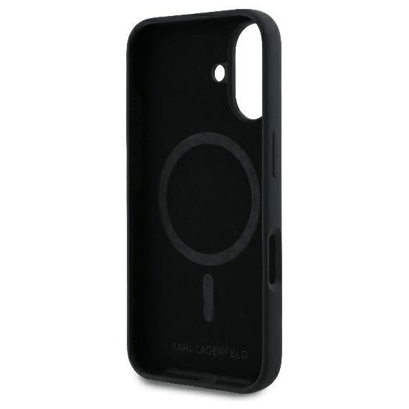 Karl Lagerfeld case for iPhone 16 Plus 6,7&quot; KLHMP16MSCMKCRHK black Hard Silicone Karl&Choupette Heads Ring MagSafe 3666339318659