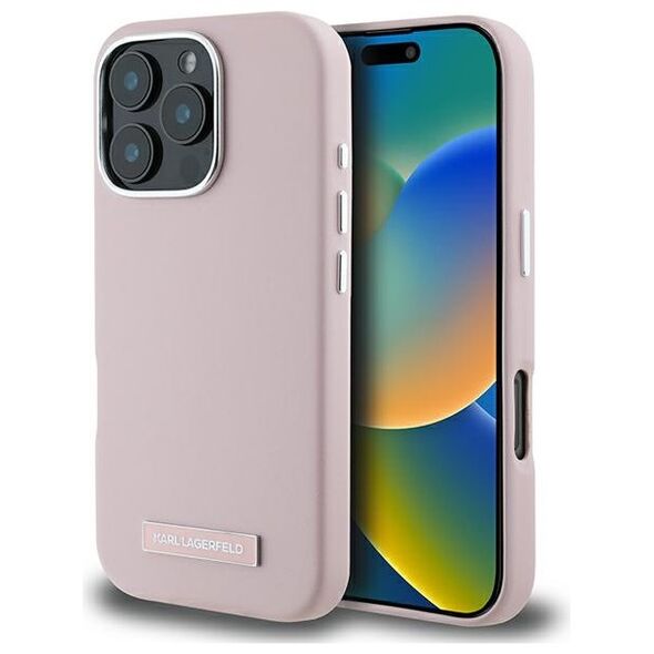 Karl Lagerfeld case for iPhone 16 Pro Max 6,9&quot; KLHMP16XPGMSRPP pink Hard FW Metal Plate MagSafe 3666339319038