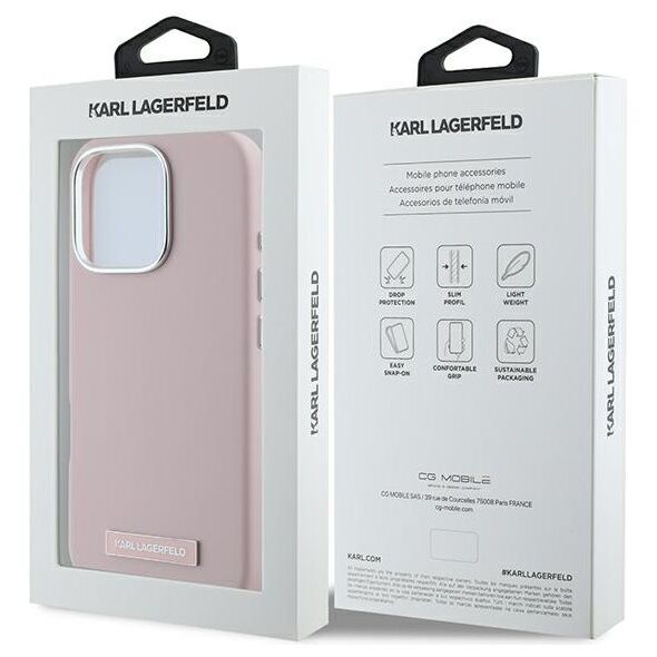 Karl Lagerfeld case for iPhone 16 Pro Max 6,9&quot; KLHMP16XPGMSRPP pink Hard FW Metal Plate MagSafe 3666339319038