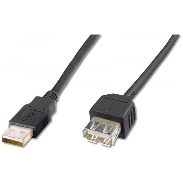 Kabel USB Digitus USB-A - USB-A 1.8 m Czarny (AK300200018S)
