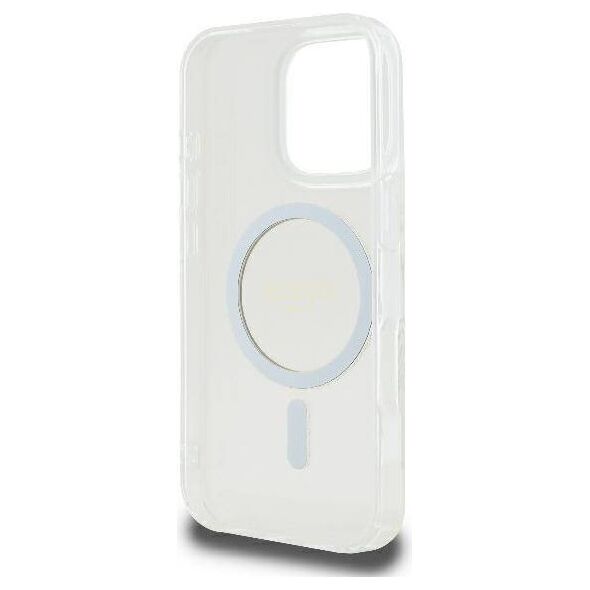 Original Case IPHONE 16 PRO Guess Hardcase IML Glitter Circle MagSafe (GUHMP16LHFGERET) transparent 3666339307578