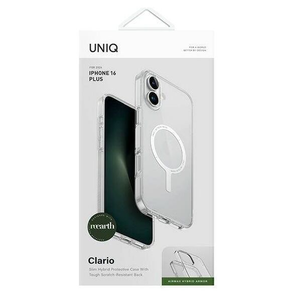 Case IPHONE 16 PLUS UNIQ Clario Magclick Charging Lucent Clear transparent 8886463689622