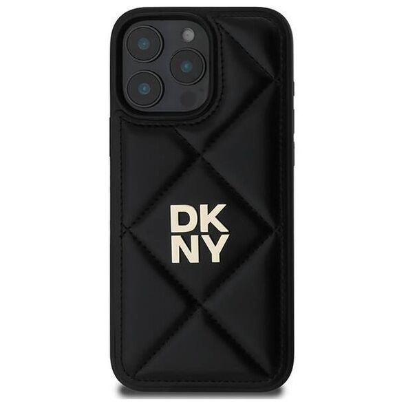 Original Case IPHONE 16 PRO DKNY Quilted Stack Logo (DKHCP16LPQDSLK) black 3666339333485