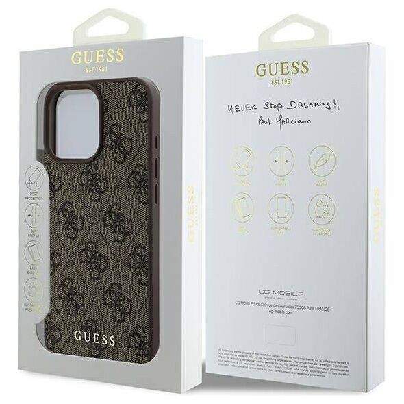 Original Case IPHONE 16 PRO MAX Guess Hardcase 4G Classic (GUHCP16XG4GFBR) brown 3666339346034
