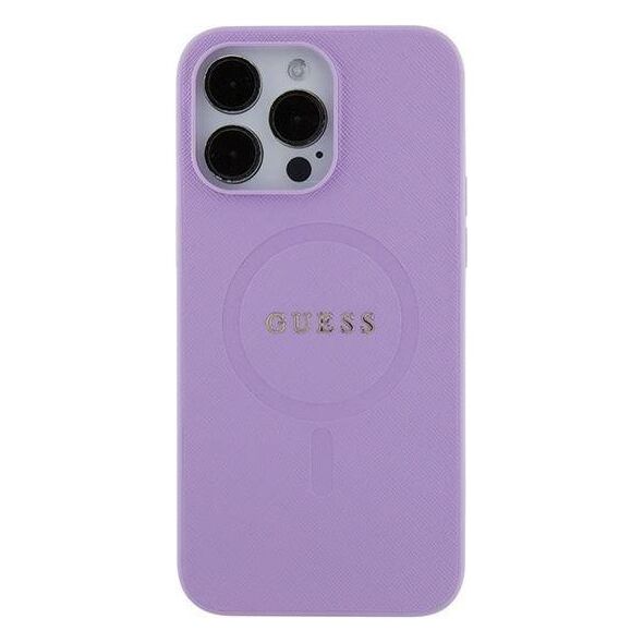 Original Case IPHONE 16 Guess Hardcase Saffiano MagSafe (GUHMP16SPSAHMCU) purple 3666339346263