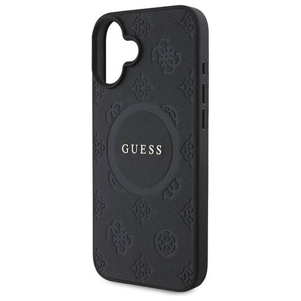 Original Case IPHONE 16 Guess Hardcase Saffiano Peony Classic Logo MagSafe (GUHMP16SPSAPSMEK) black 3666339327798