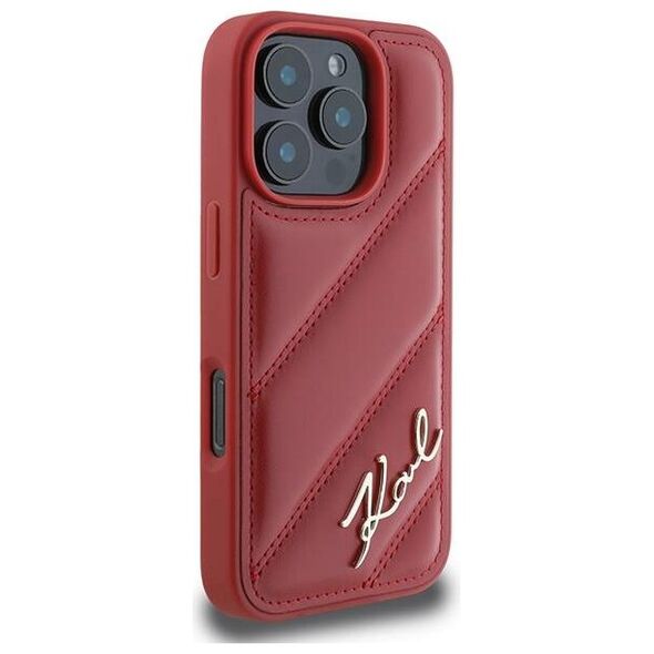 Original Case IPHONE 16 PRO Karl Lagerfeld Hardcase Quilted Signature (KLHCP16LPQDSMGR) red 3666339317782
