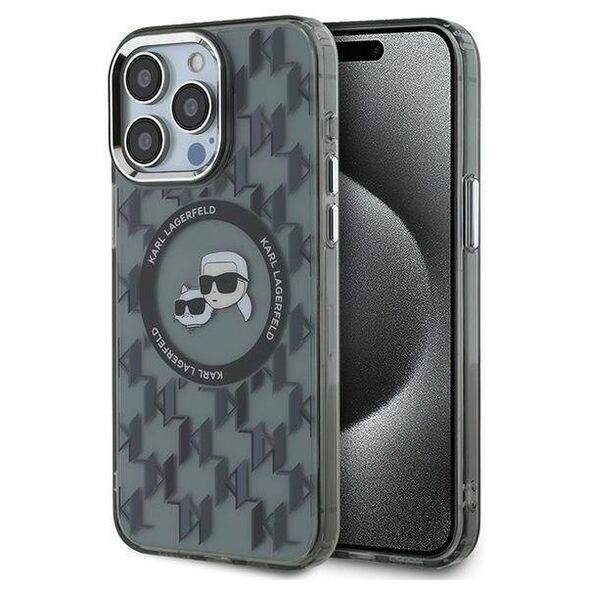 Original Case IPHONE 15 PRO Karl Lagerfeld IML Monogram Karl&Choupette Head MagSafe (KLHMP15LHMCKMHK) black 3666339284909