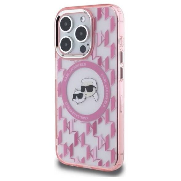 Original Case IPHONE 15 PRO Karl Lagerfeld IML Monogram Karl&Choupette Head MagSafe (KLHMP15LHMCKMHP) pink 3666339285043