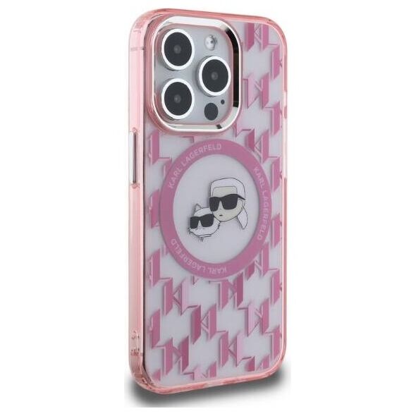 Original Case IPHONE 15 PRO Karl Lagerfeld IML Monogram Karl&Choupette Head MagSafe (KLHMP15LHMCKMHP) pink 3666339285043