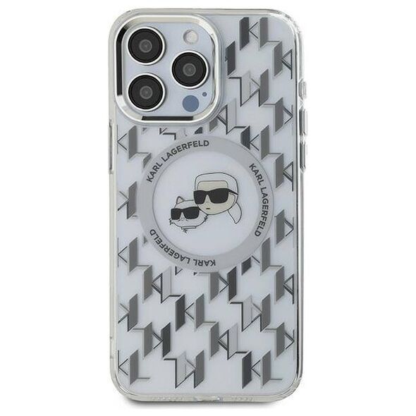 Original Case IPHONE 15 PRO Karl Lagerfeld IML Monogram Karl&Choupette Head MagSafe (KLHMP15LHMCKMHT) transparent 3666339285326