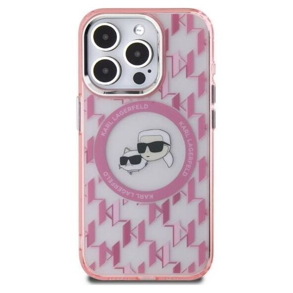 Original Case IPHONE 15 PRO MAX Karl Lagerfeld IML Monogram Karl&Choupette Head MagSafe (KLHMP15XHMCKMHP) pink 3666339285050