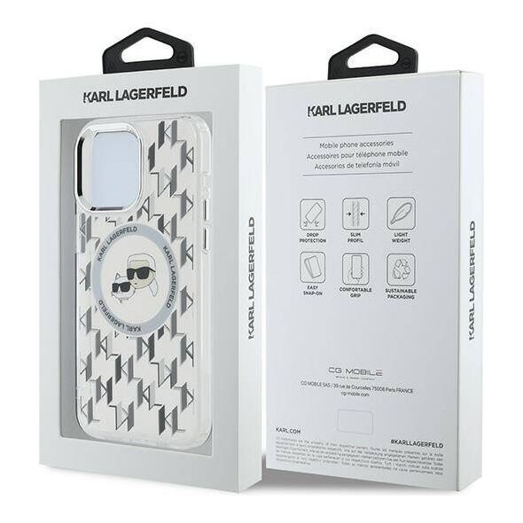Original Case IPHONE 15 PRO MAX Karl Lagerfeld IML Monogram Karl&Choupette Head MagSafe (KLHMP15XHMCKMHT) transparent 3666339285333