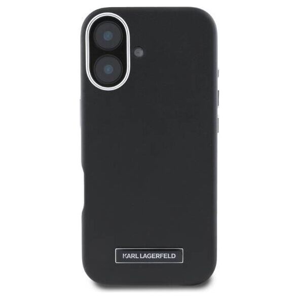 Original Case IPHONE 16 Karl Lagerfeld Hardcase FW Metal Plate MagSafe (KLHMP16SPGMSRPK) black 3666339318888