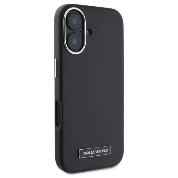 Original Case IPHONE 16 Karl Lagerfeld Hardcase FW Metal Plate MagSafe (KLHMP16SPGMSRPK) black 3666339318888