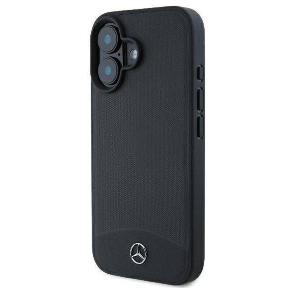Original Case IPHONE 16 Mercedes Hardcase Textured And Plain Leather MagSafe (MEHMP16S23RBARK) black 3666339312503