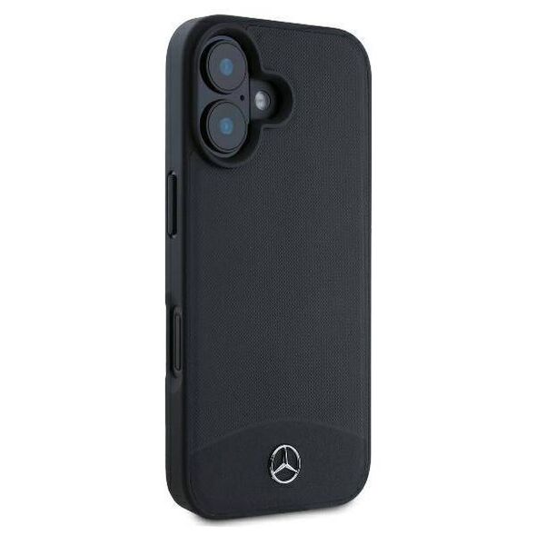 Original Case IPHONE 16 Mercedes Hardcase Textured And Plain Leather MagSafe (MEHMP16S23RBARK) black 3666339312503