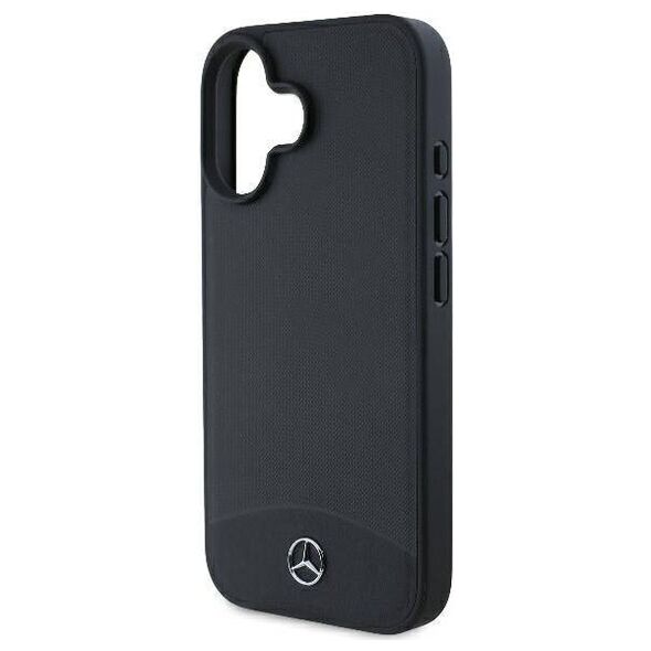 Original Case IPHONE 16 Mercedes Hardcase Textured And Plain Leather MagSafe (MEHMP16S23RBARK) black 3666339312503