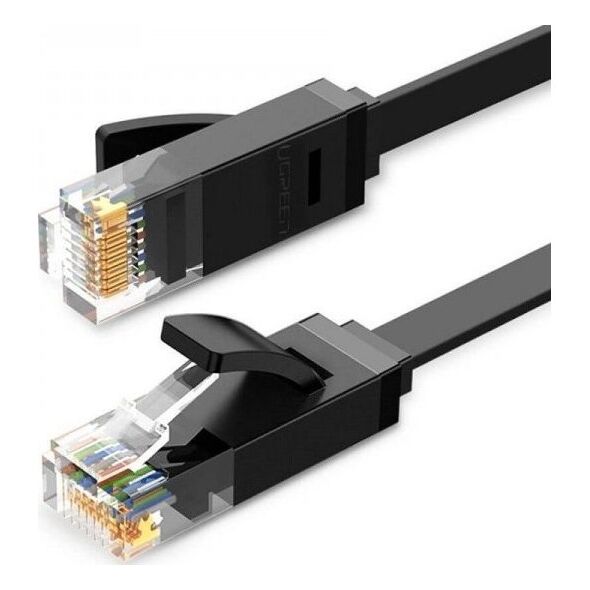 Ugreen Płaski kabel sieciowy UGREEN Ethernet RJ45, Cat.6, UTP, 10m (czarny)