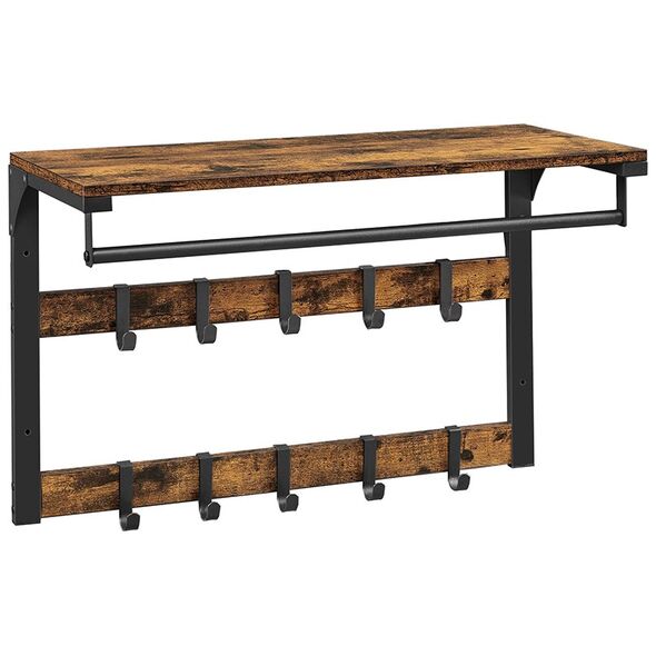 Vasagle Wall Coat Rack with Shelf 65 x 30 x 42 cm (LCR101B01) (VASLCR101B01) έως 12 άτοκες Δόσεις