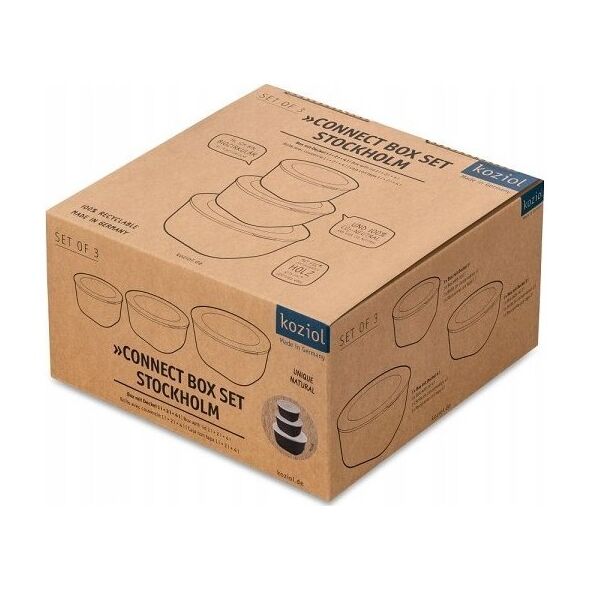 Koziol Κουτί με καπάκι 1l + 2l + 4l, ΣΕΤ CONNECT BOX STOCKHOLM, σετ 3 τεμαχίων, KOZIOL 13430886 4002942590003