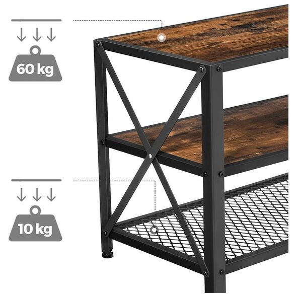 Μεταλλικό Έπιπλο Τηλεόρασης με 3 Ράφια 140 x 39.2 x 50 cm Vasagle (LTV094B01) (VASLTV094B01) έως 12 άτοκες Δόσεις