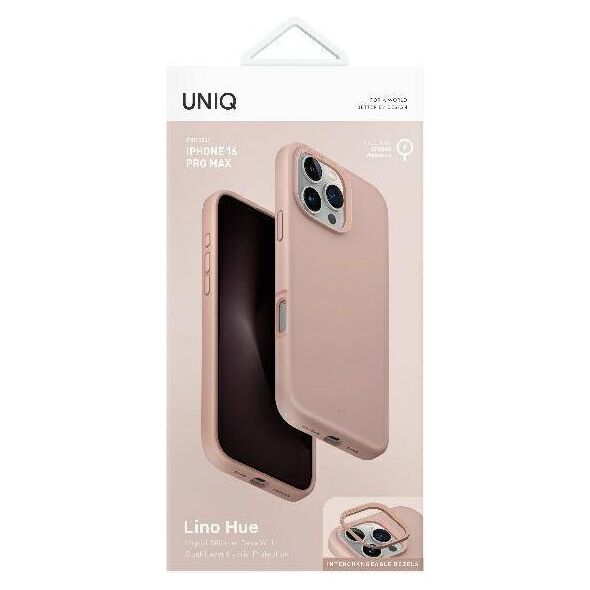 Case IPHONE 16 PRO UNIQ Lino Hue Magclick Charging Blush pink 8886463689769