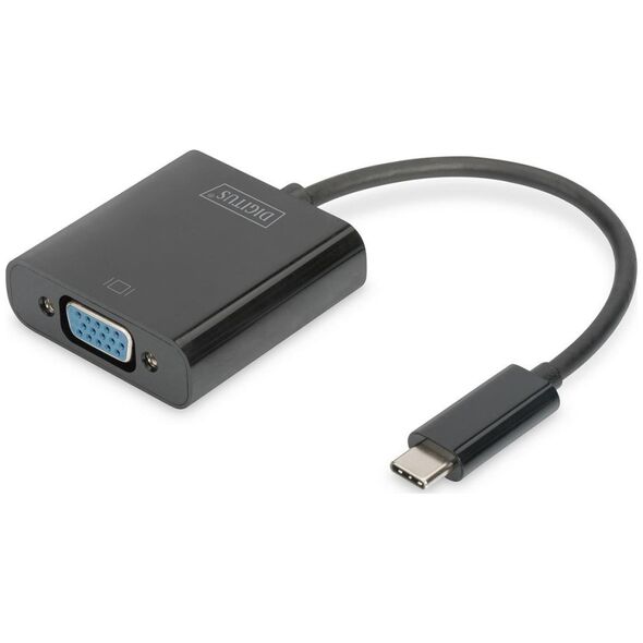 Adapter USB Digitus USB-C - VGA Czarny  (DA-70853)