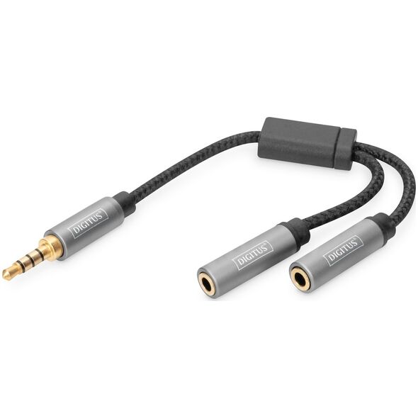 Kabel Digitus Jack 3.5mm - Jack 3.5mm x2 0.2m czarny (DB-510320-002-S)