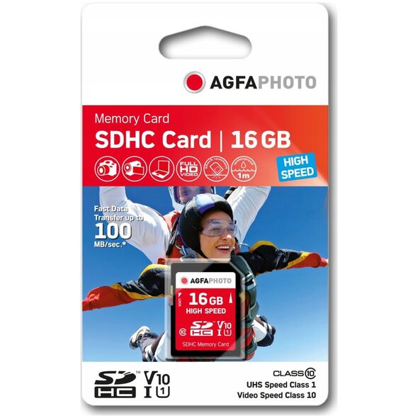 Karta AgfaPhoto Agfa SD SDHC 16 GB Class 10 UHS-I/U1 V10 (SB6034)