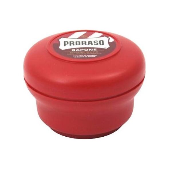 Proraso Proraso Red Mydło do golenia twardego zarostu w wygodnym, plastikowym tyglu 150 ml