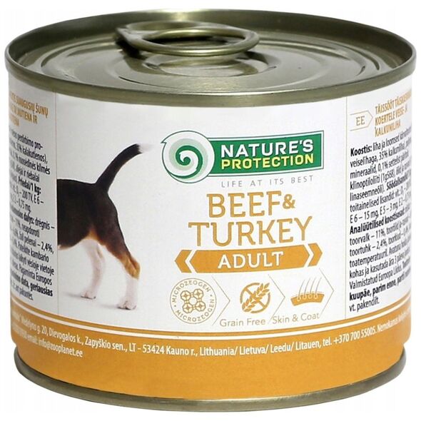 Nature’s Protection NATURES PROTECTION PIES PUSZKA 200g WOŁOWINA INDYK