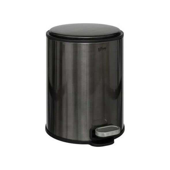 5five Stalowy kosz na śmieci DELTA, 6 l