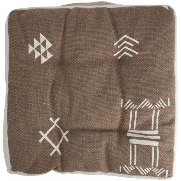 Home Styling Collection Poduszka na krzesło, bawełniana poszewka, etniczny wzór, 40 x 40 x 6 cm