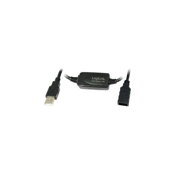 Kabel USB LogiLink USB-A - 10 m Czarny (UA0143)