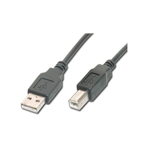 Kabel USB Digitus USB-A - USB-B 1 m Czarny (AK-300105-010-S)