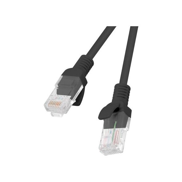 Lanberg Patchcord, Cat5e, nieekranowany, 0.5m, czarny (PCU5-10CC-0050-BK)