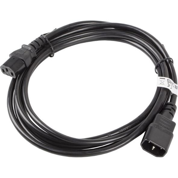 Kabel zasilający Lanberg IEC 320 C13 - C14, 3m, czarny (CA-C13E-11CC-0030-BK)