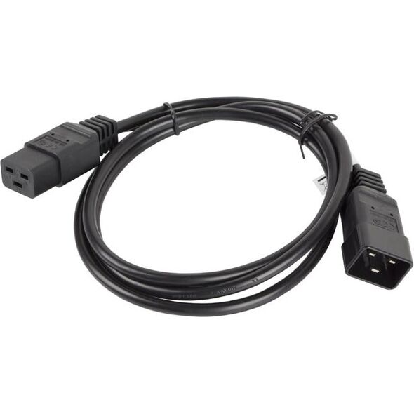 Kabel zasilający Lanberg IEC 320 C19 - C20, 1.8m, czarny (CA-C19E-10CC-0018-BK)