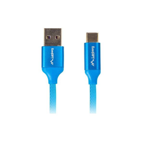 Kabel USB Lanberg USB-A - USB-C 1 m Niebieski (CA-USBO-22CU-0010-BL)