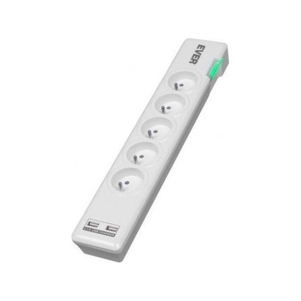 Listwa zasilająca Ever Elite USB przeciwprzepięciowa 5 gniazd 1.5 m biała (T/LZ11-ELI015/0000)