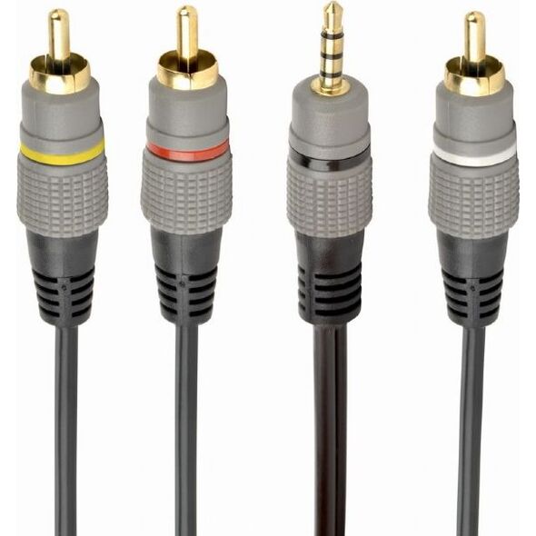 Kabel Gembird Jack 3.5mm - RCA (Cinch) x3 1.5m szary (CCAP-4P3R-1.5M)